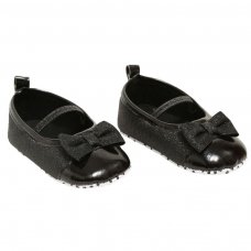 B2270-BLK: Black Glitter Shoes (6-15 Months)